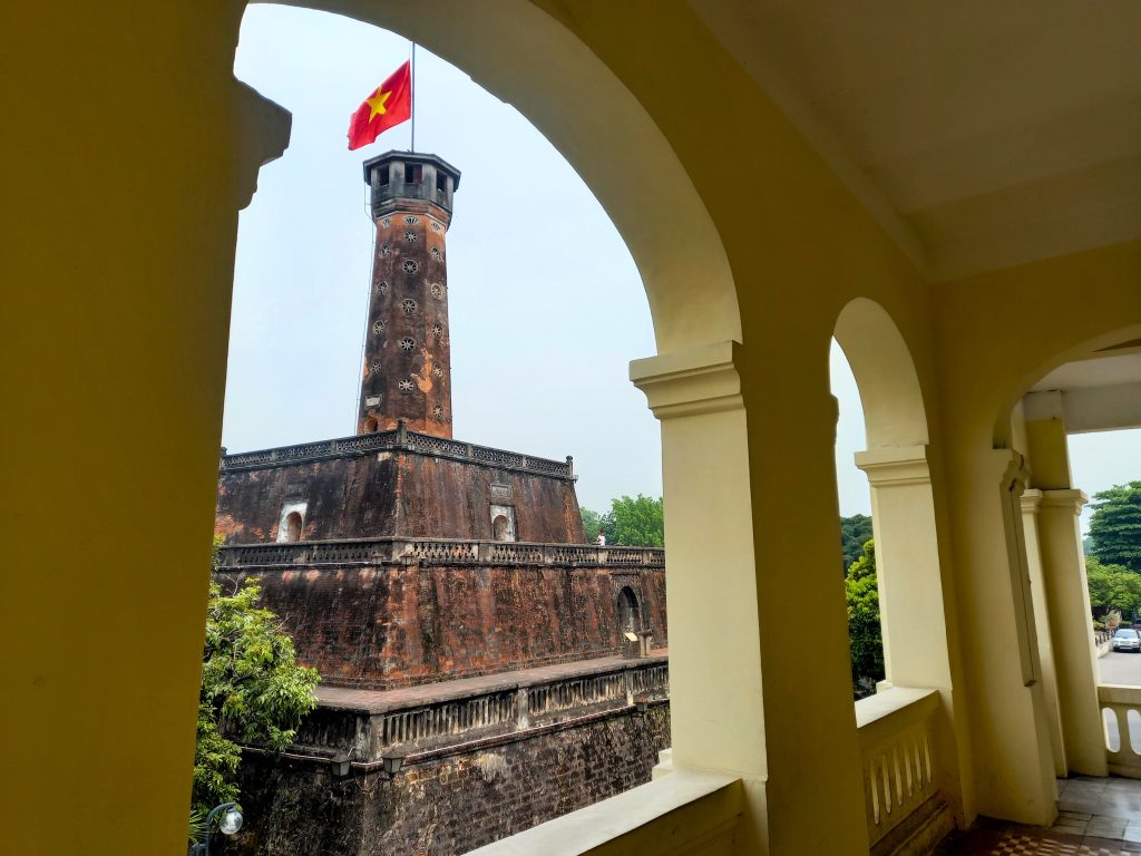 View of the Hanoi Flag Tower from the Military History Museum.